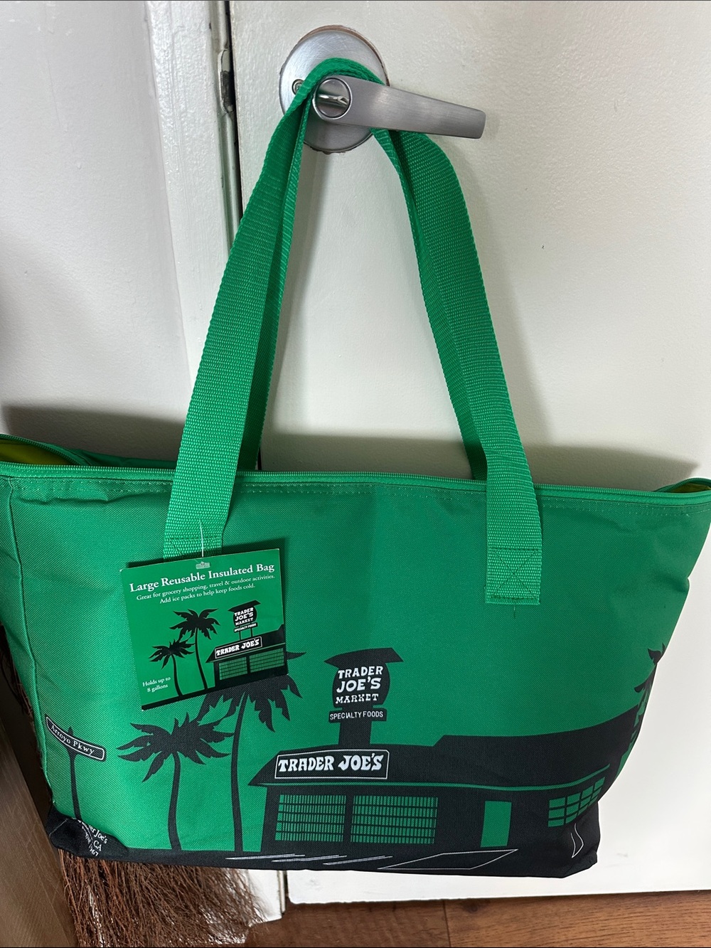 Green Reusable Insulated Trader Joe's Tote Bag